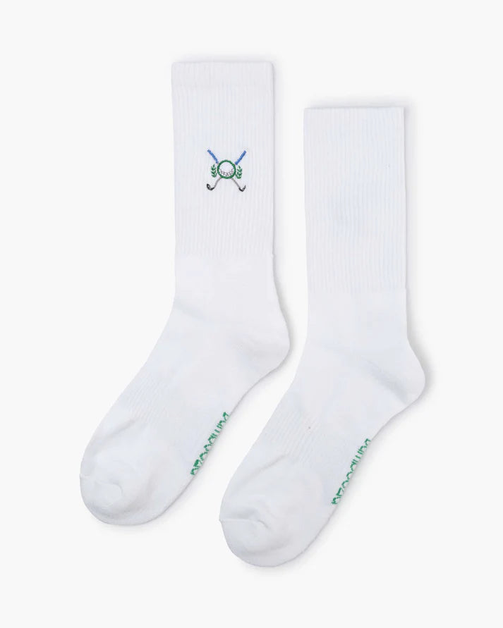 Mens Bamboo Sport Crew Sock - Golf Crest
