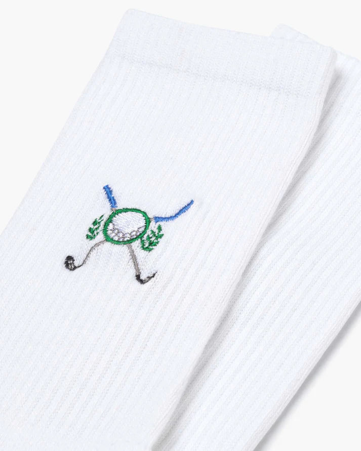Mens Bamboo Sport Crew Sock - Golf Crest