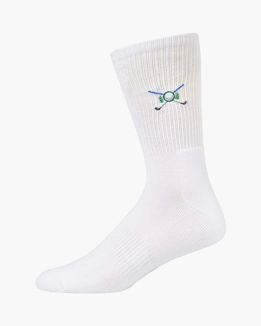 Mens Bamboo Sport Crew Sock - Golf Crest