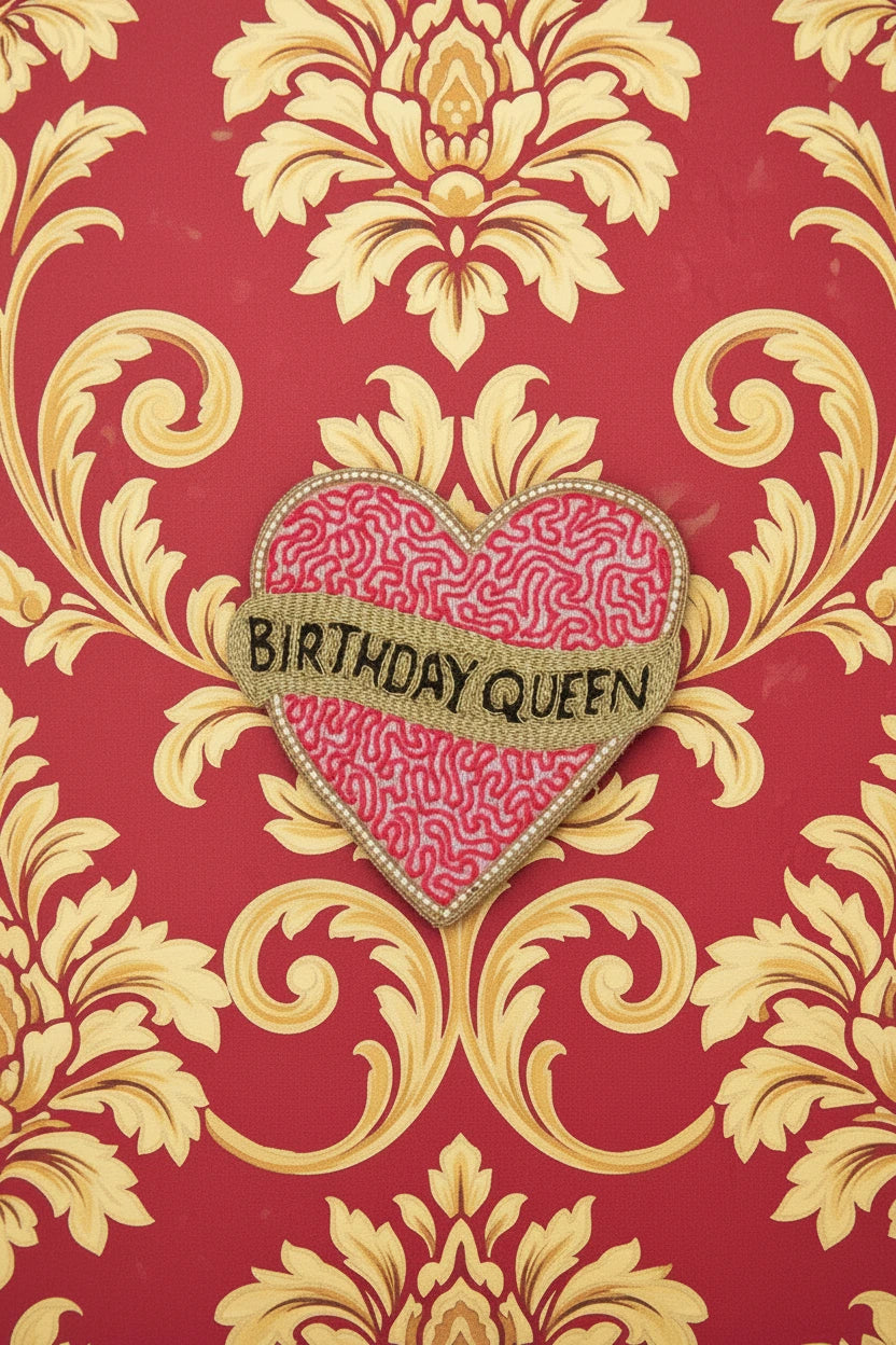 Birthday Queen Heart Beaded Brooch