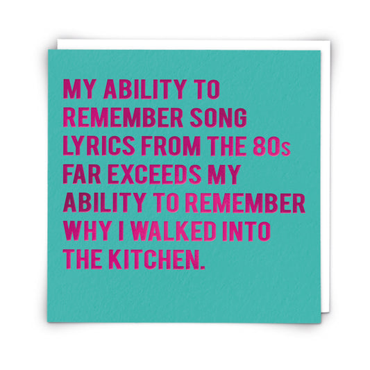 Song Lyrics Greeting Card