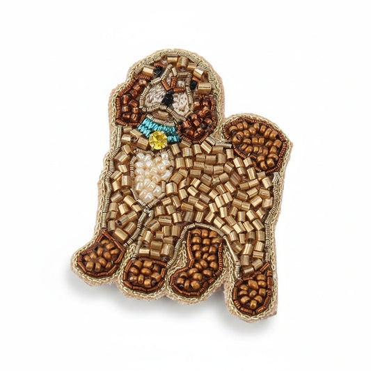 Decorative dog-shaped patch with a white background