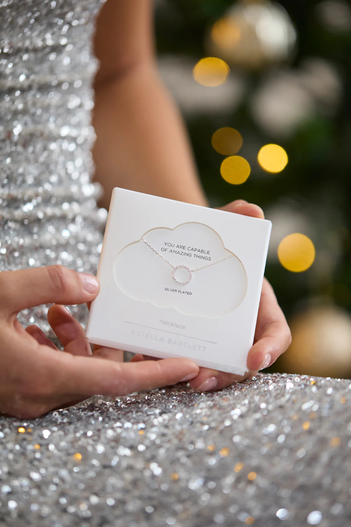 Circle CZ Silver Necklace