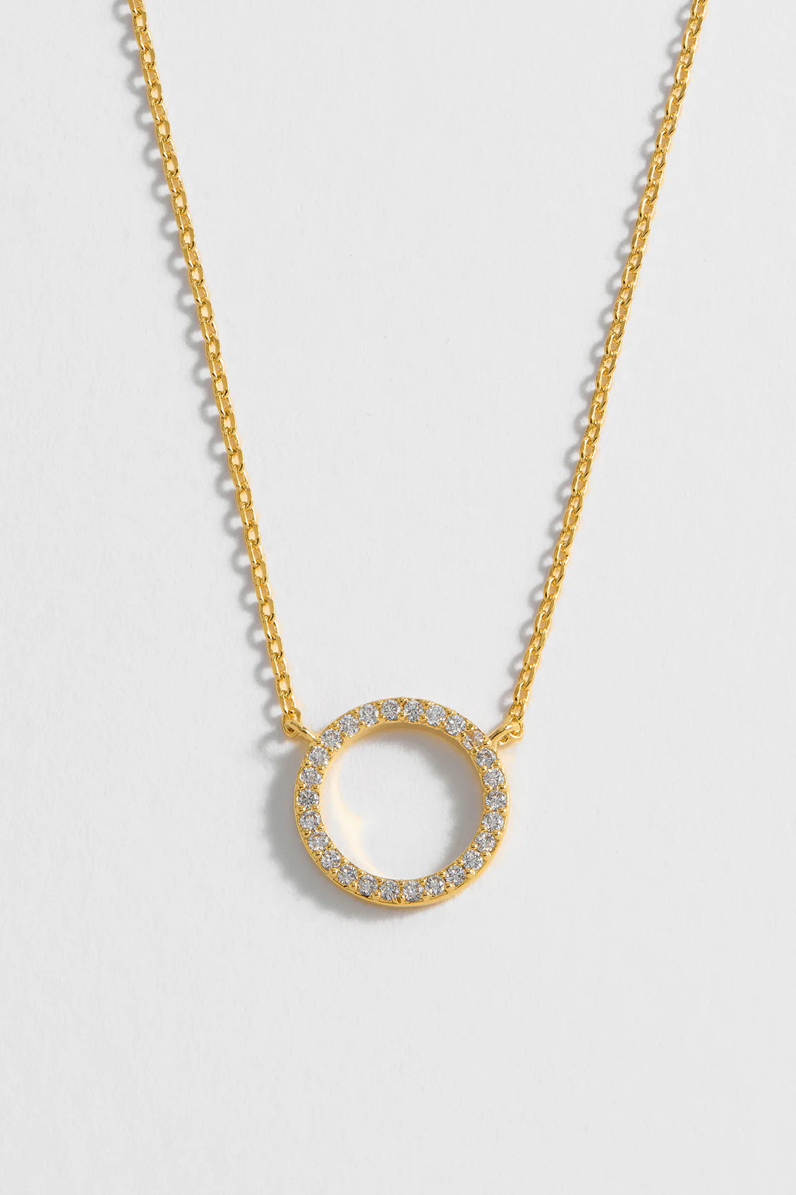 Circle CZ  Gold Necklace