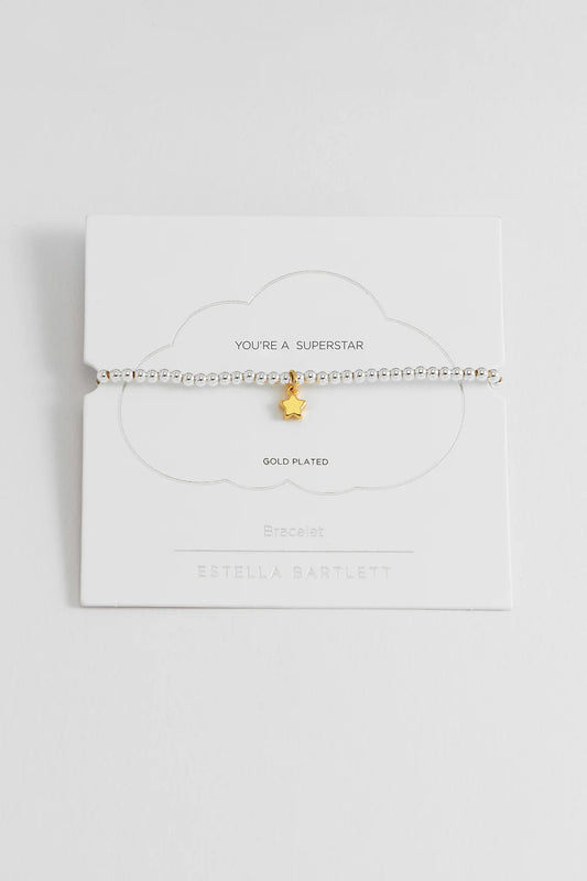 Sienna Beaded Puffy Star Charm Bracelet