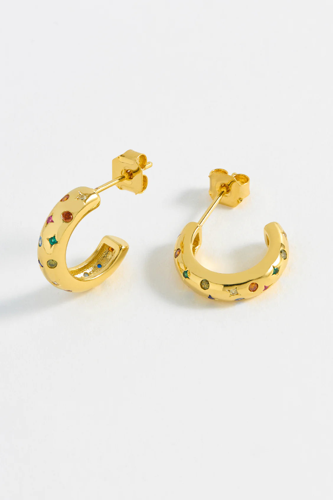 Multicolour Chubby Celestial Hoop - Gold Plated