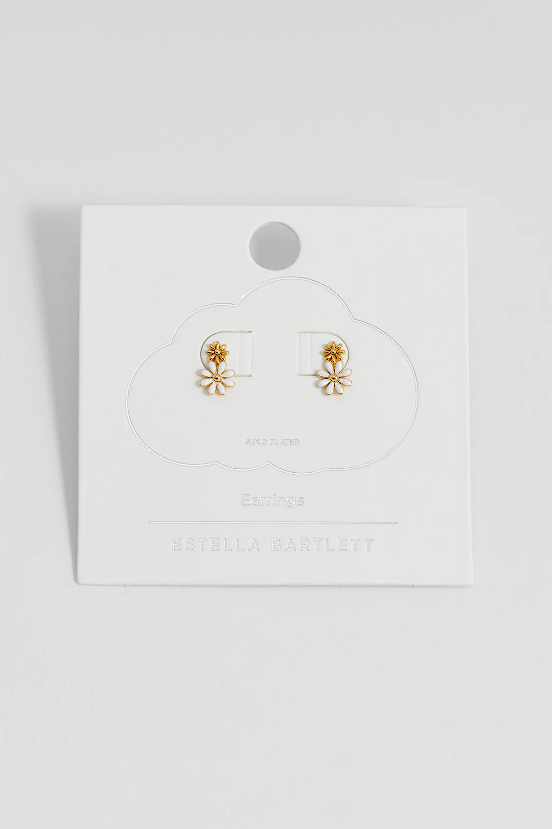 White Enamel Double Flower Studs