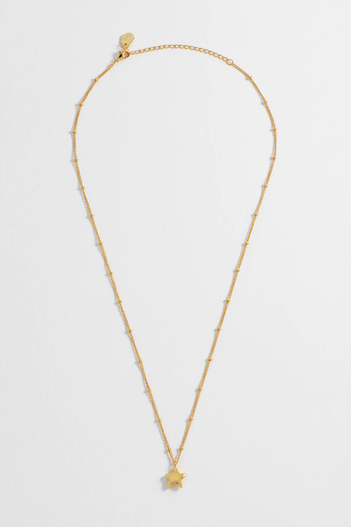 Hand Drawn Star Pendant On Beaded Chain