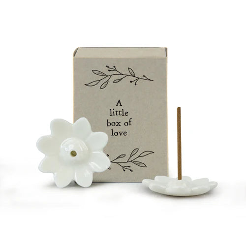 Little Porcelain Flower Incense Holder Set