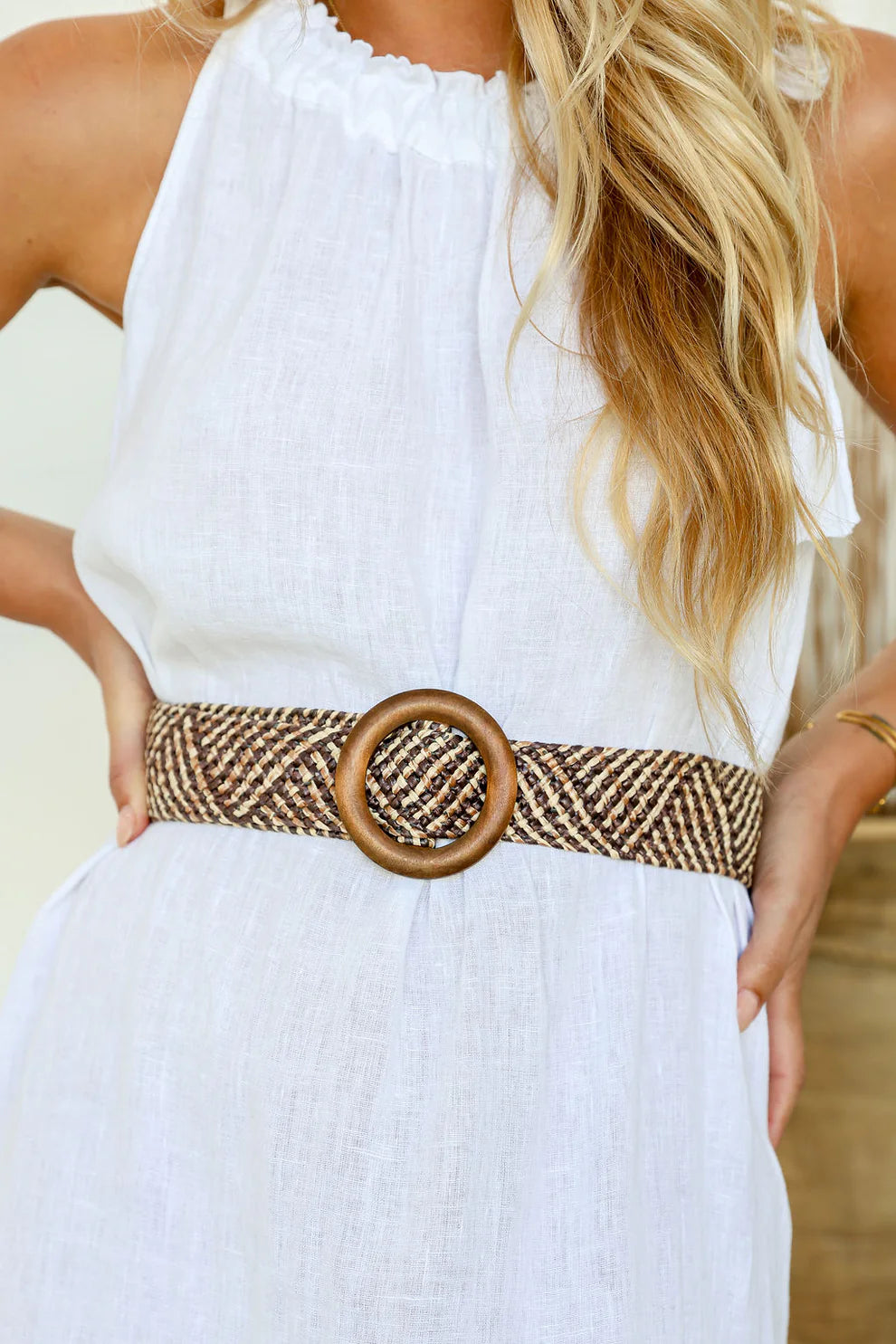 Cross Hatch O Belt Chocolate