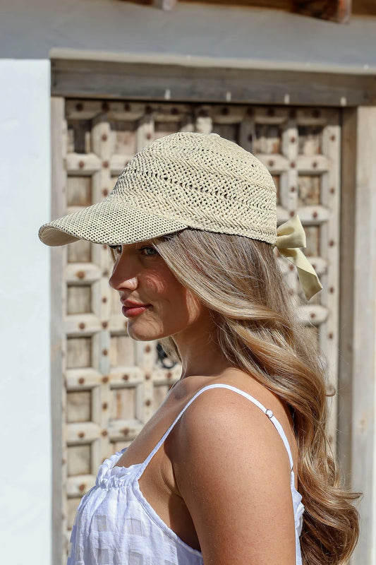 Woven Straw Cap Natural