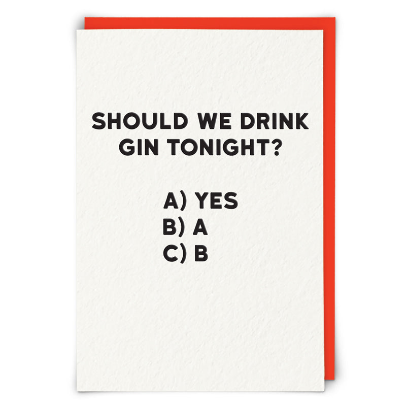 Gin Tonight Greeting Card