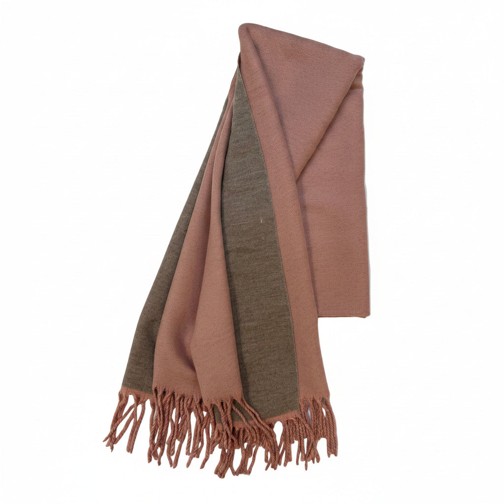 Double-sided Cashmere Scarf - Pink & Grey