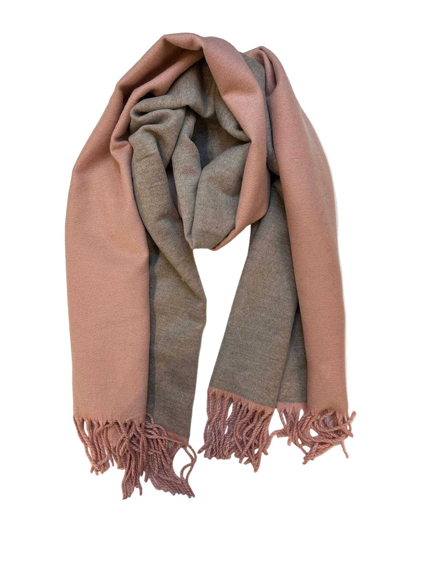 Double-sided Cashmere Scarf - Pink & Grey