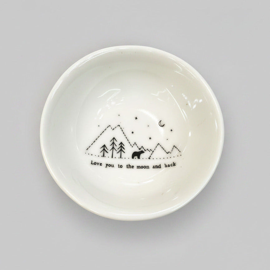 Wobbly Porcelain Bowl - Love You To Moon And Back
