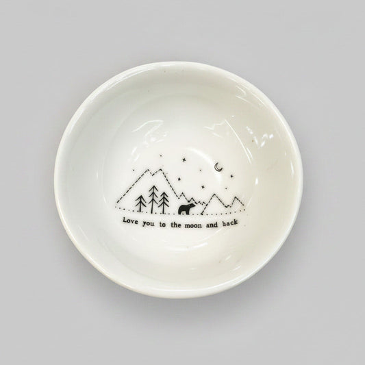 Wobbly Porcelain Bowl - Love You To Moon And Back