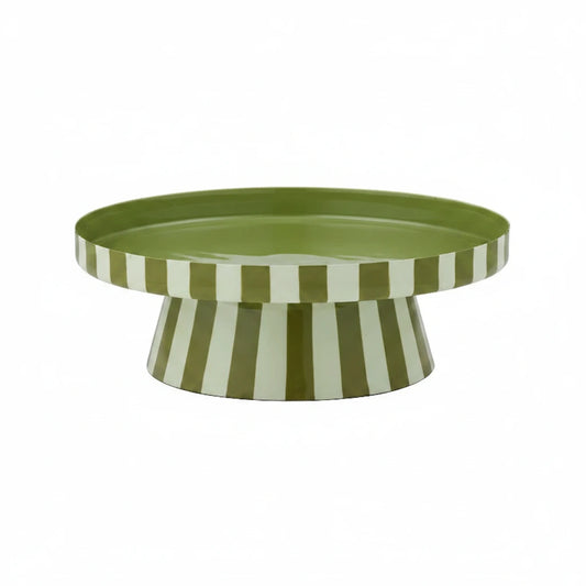 Linear Metal Cake Stand - Olive / Seafoam