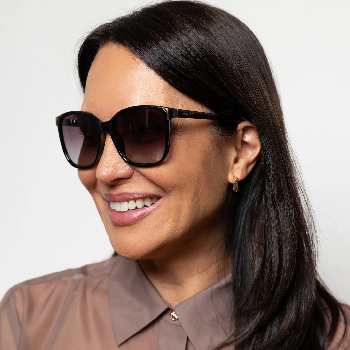 Leticia II - Black Shimmer Sunglasses