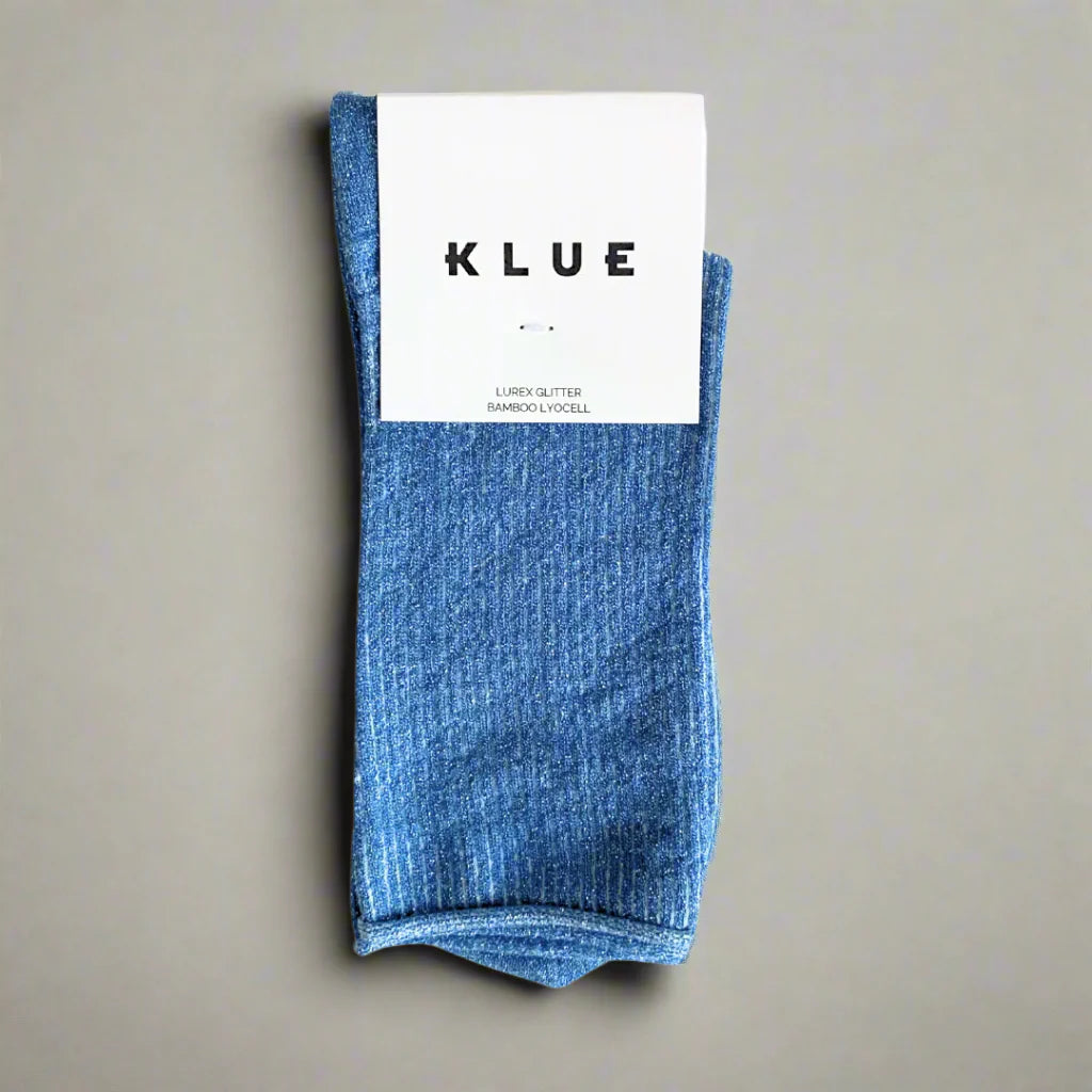 Glitter Lurex Socks Blue