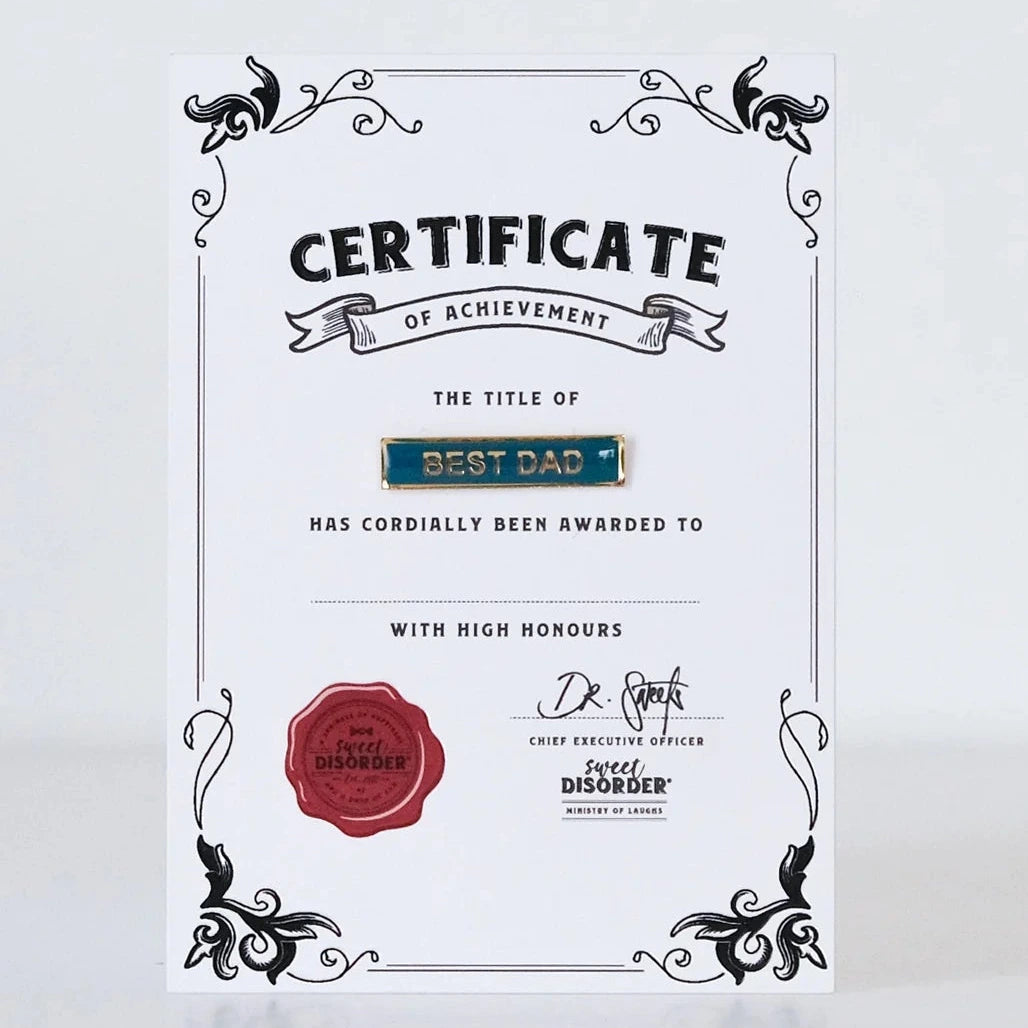 Best Dad Award Badge & Certificate