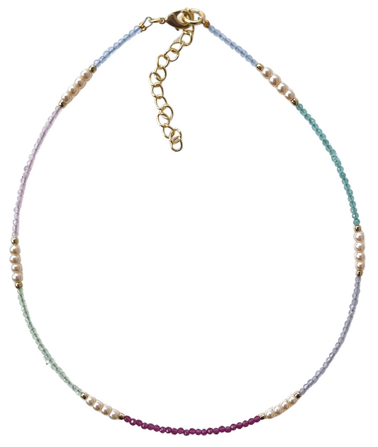Beaded Pearl Necklace Multi