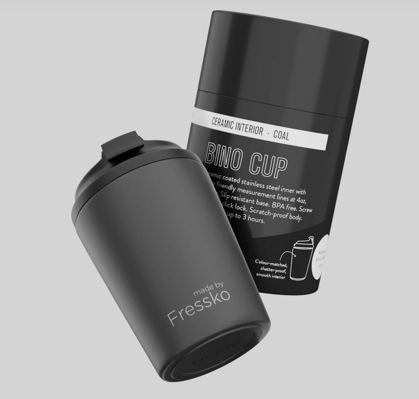 Ceramic Bino 8oz Coal