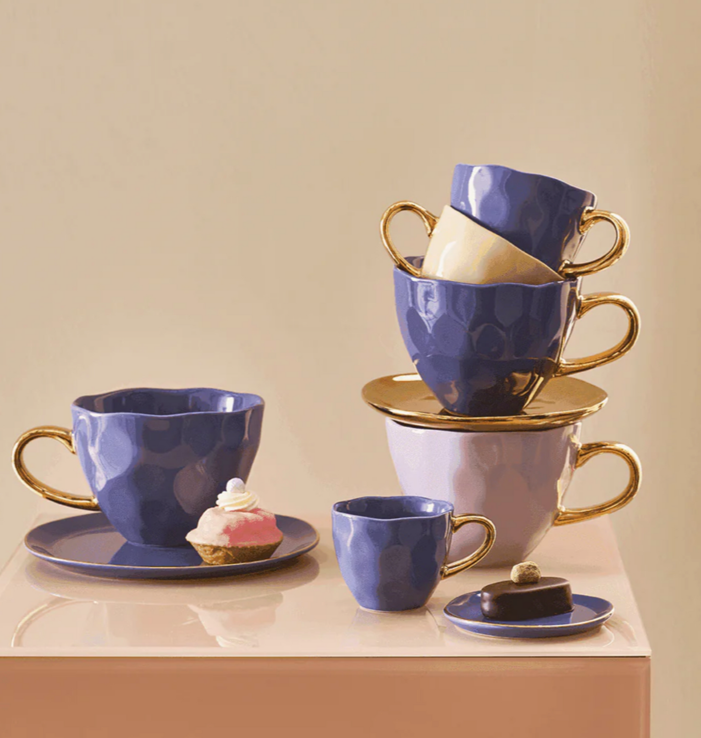 Good Morning Tea Cup Purple Blue