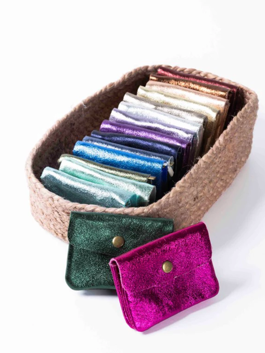 Coin Purse Metallic Emerald