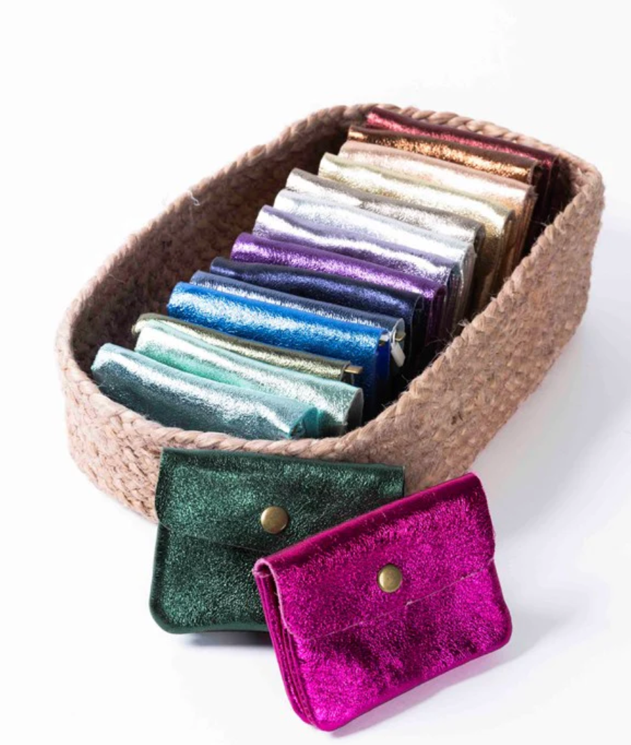 Coin Purse Metallic Fuchsia