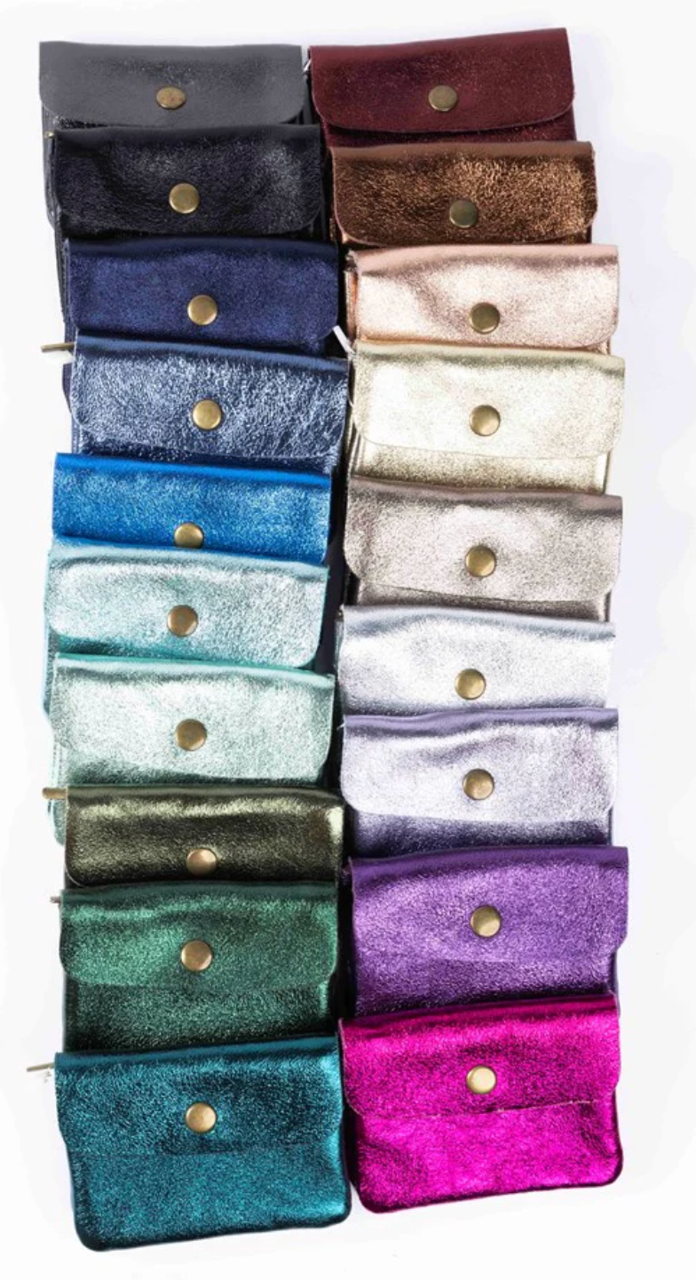 Coin Purse Metallic Rose