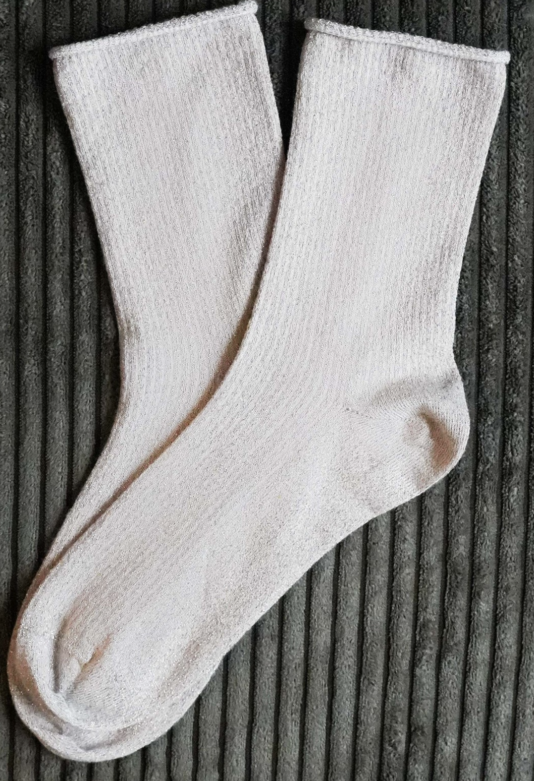 Glitter Lurex Socks Gold