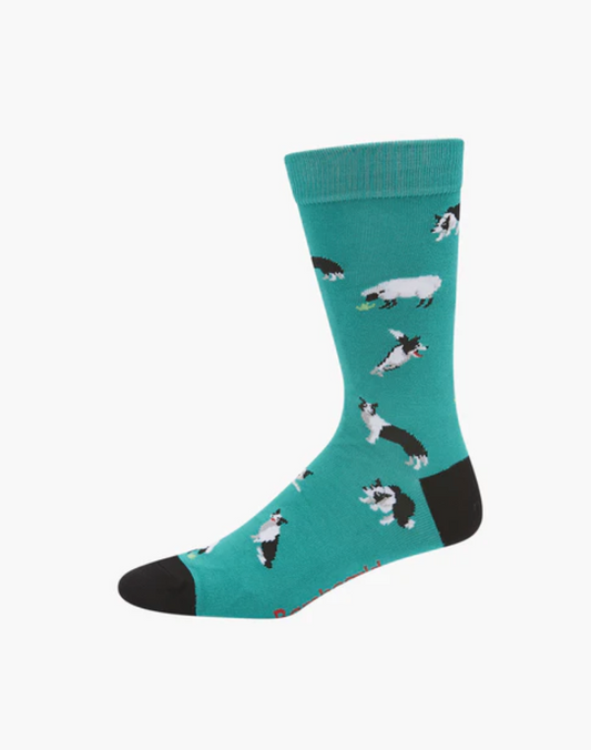 Mens Border Collie Bamboo Sock