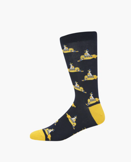Mens Yellow Submarine Bamboo Sock
