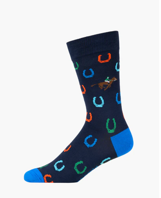Mens Lucky Day Horseshoe Bamboo Sock