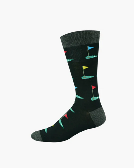 Mens Golf Green Bamboo Sock