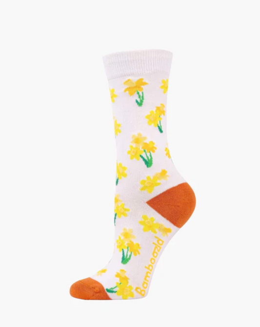 Womens Daffodils Bamboo Sock