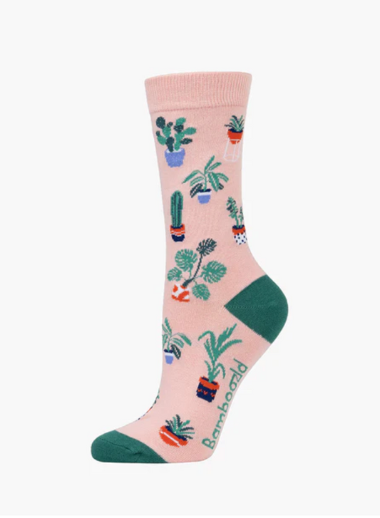 Womens Pot Plants Bamboo Sock