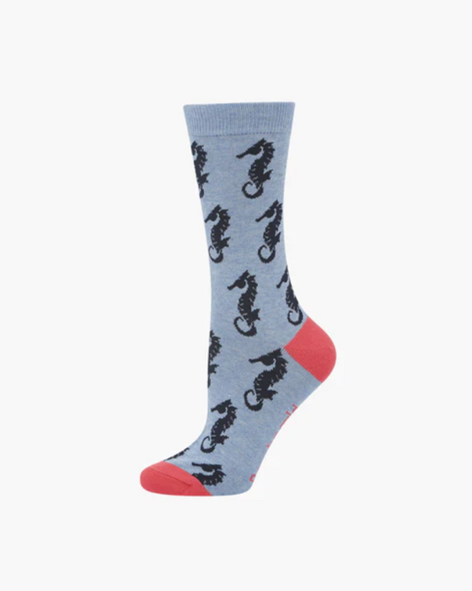 Womens Seahorse Bamboo Sock