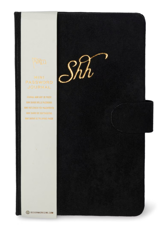 Mini Password Journal - Shh Black