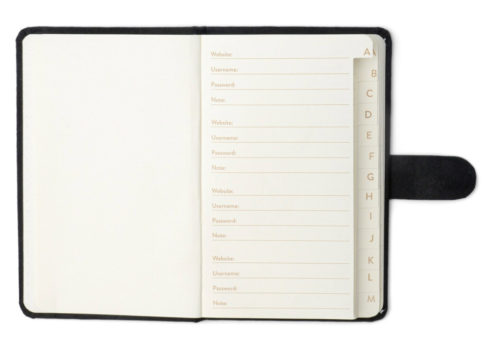 Mini Password Journal - Shh Black