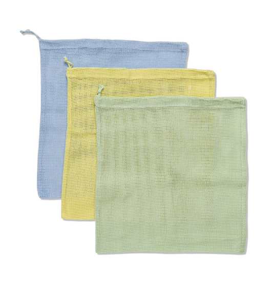 Reusable Produce Bags - Blue, Citron, Sage