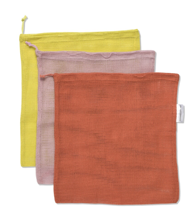 Reusable Produce Bags - Ochre, Pink, Rose
