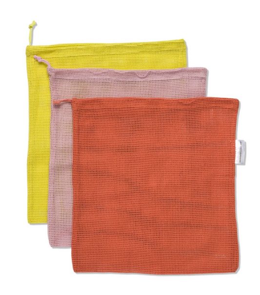 Reusable Produce Bags - Ochre, Pink, Rose