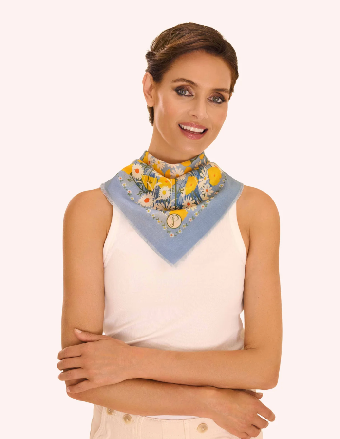 Marvelous Meadow Cotton Bandana - Powder Blue