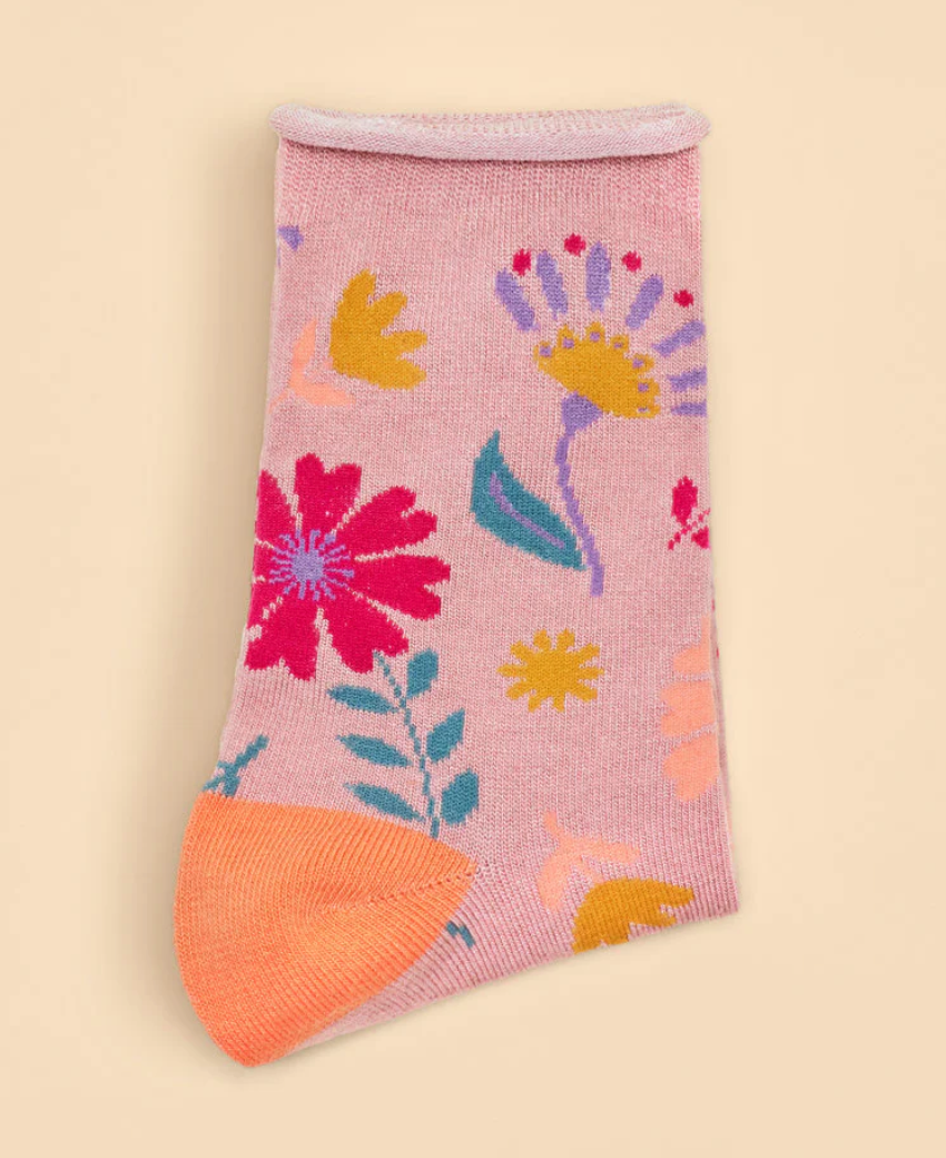 Watercolour Flowers Ankle Socks