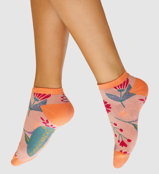 Watercolour Flowers Trainer Socks