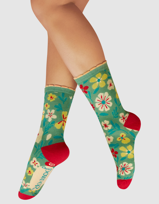 Blooming Lovely Ankle Sock in Sage
