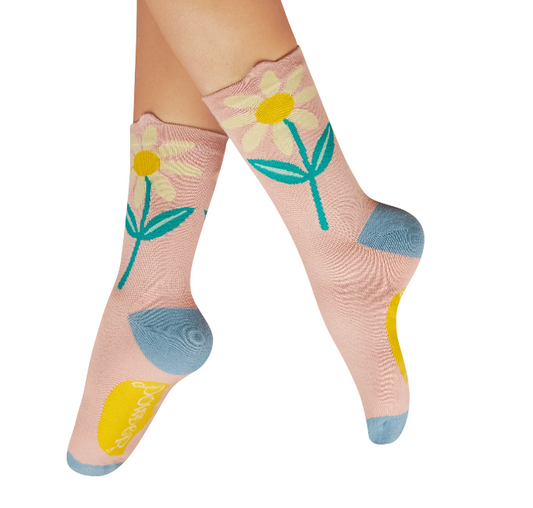 Daisy in Petal Flower Top Ankle Socks