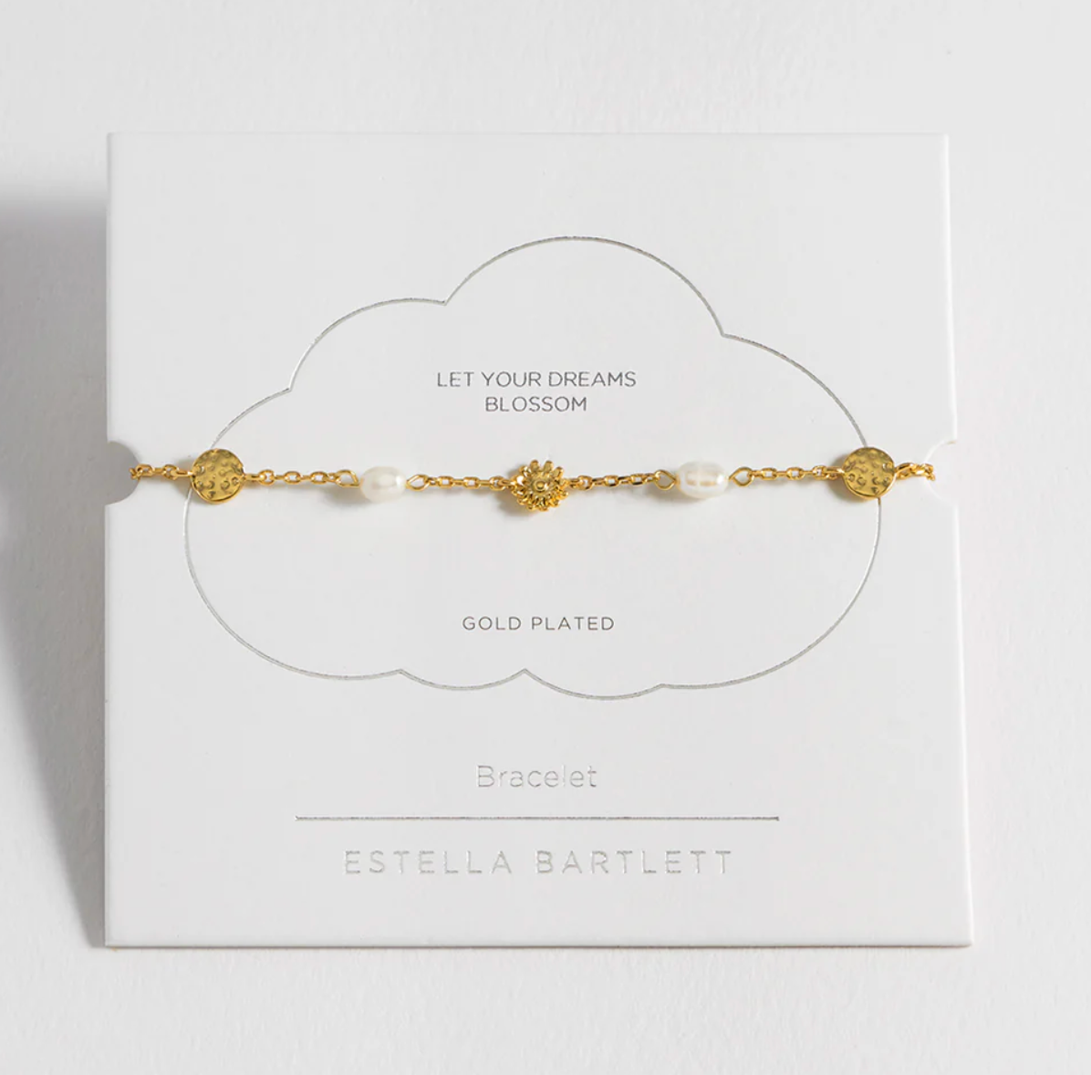 Textured Disc Flower Pearl Bracelet