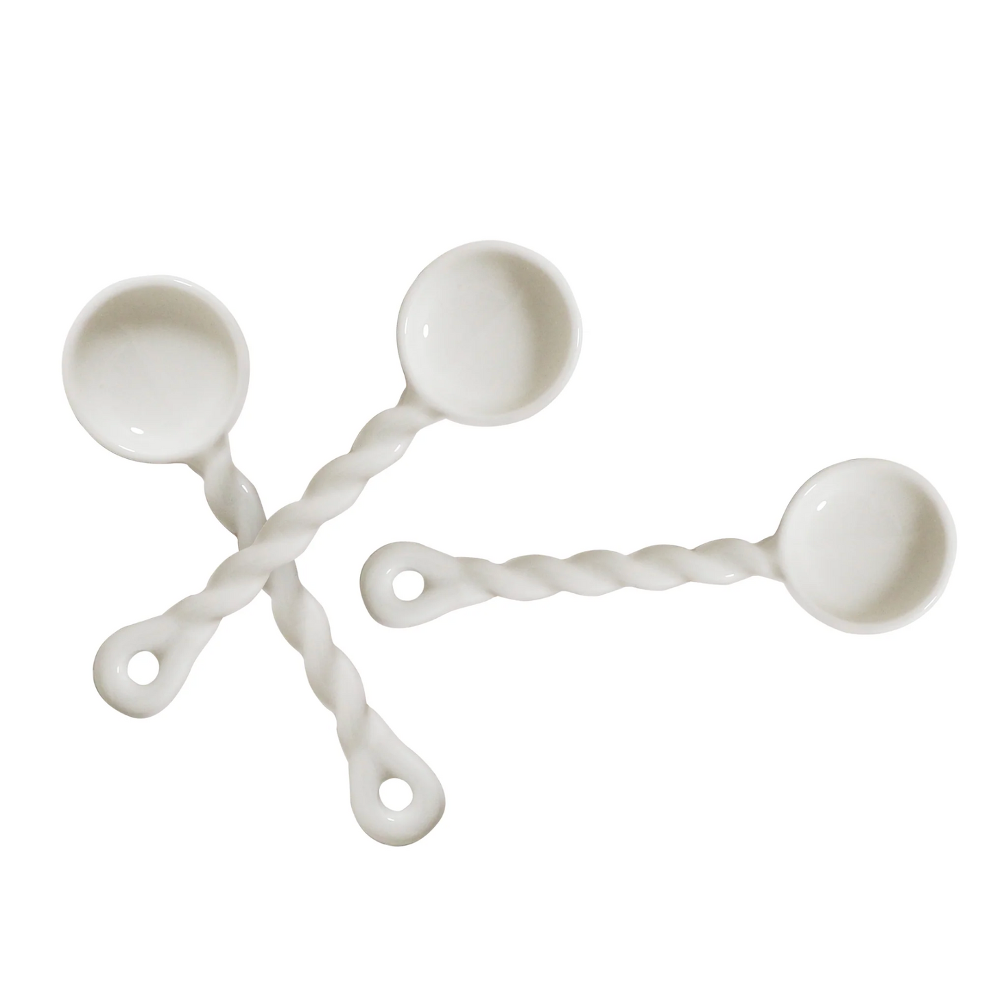 Twisted Spoons Set of 3 in Vanilla